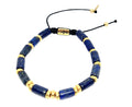 AEGEAN, Silver 925 Bracelet, Gold plated, Lapis Lazuli Tube stone 10mm | Castello Jewels