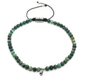 Hand Made Anklets Silver Eye, Africa Turquoise stone 4mm | Castello Jewels