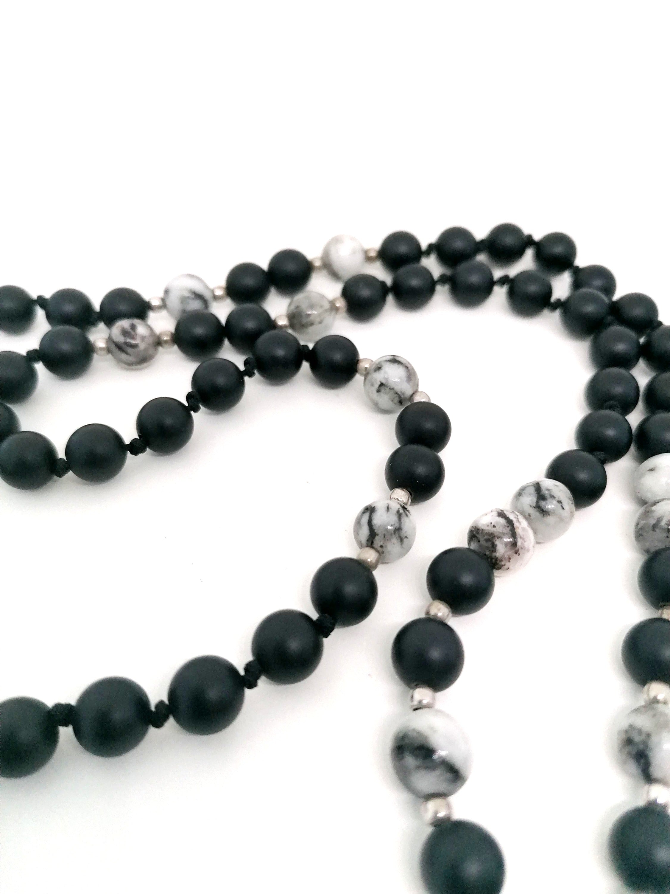 Necklace, Sword Shape Stainless Steal Onyx stone — view 4 | Castello Jewels