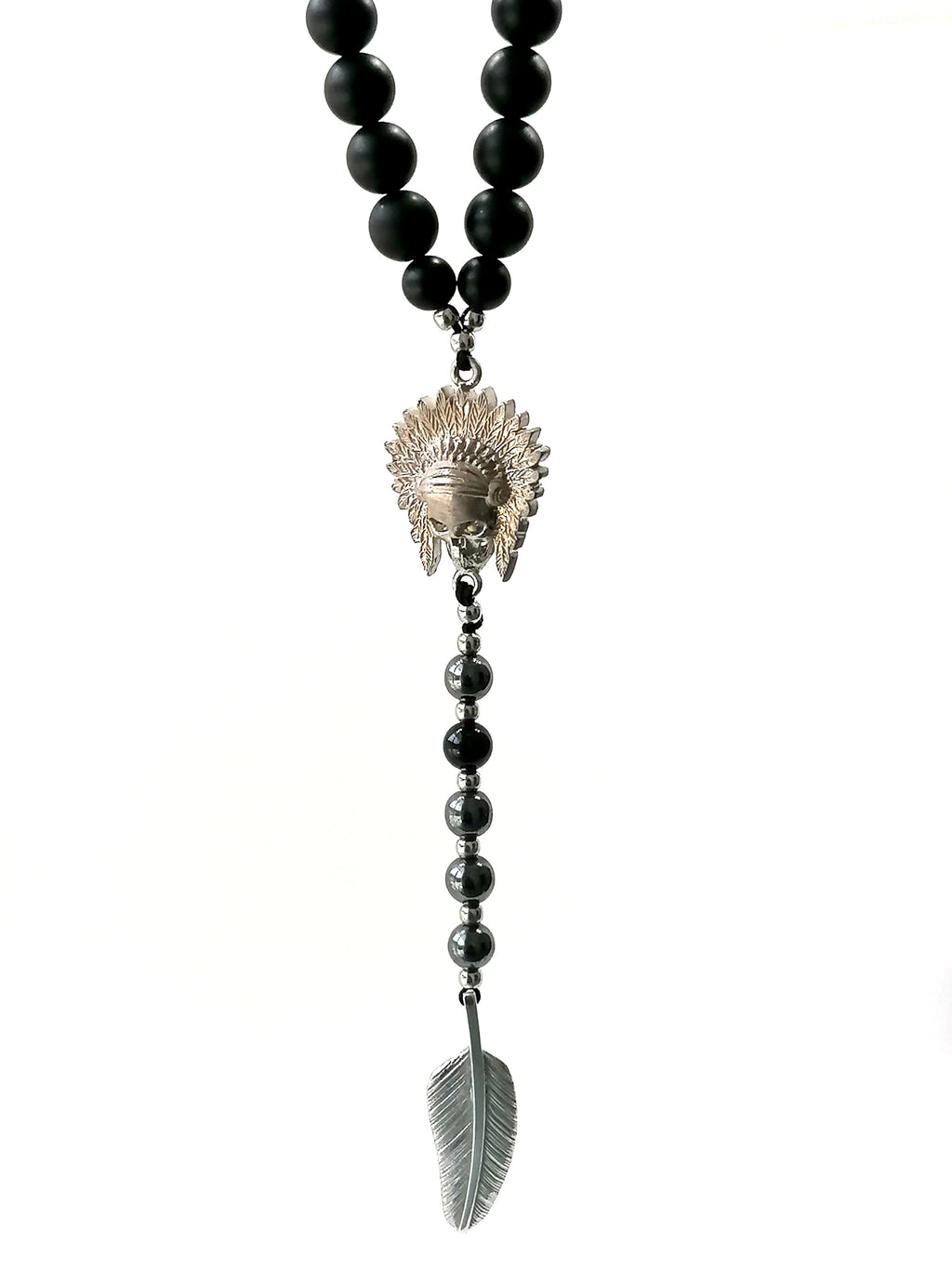 Rosary Skull Indian, Silver 925, Onyx stone — view 5 | Castello Jewels