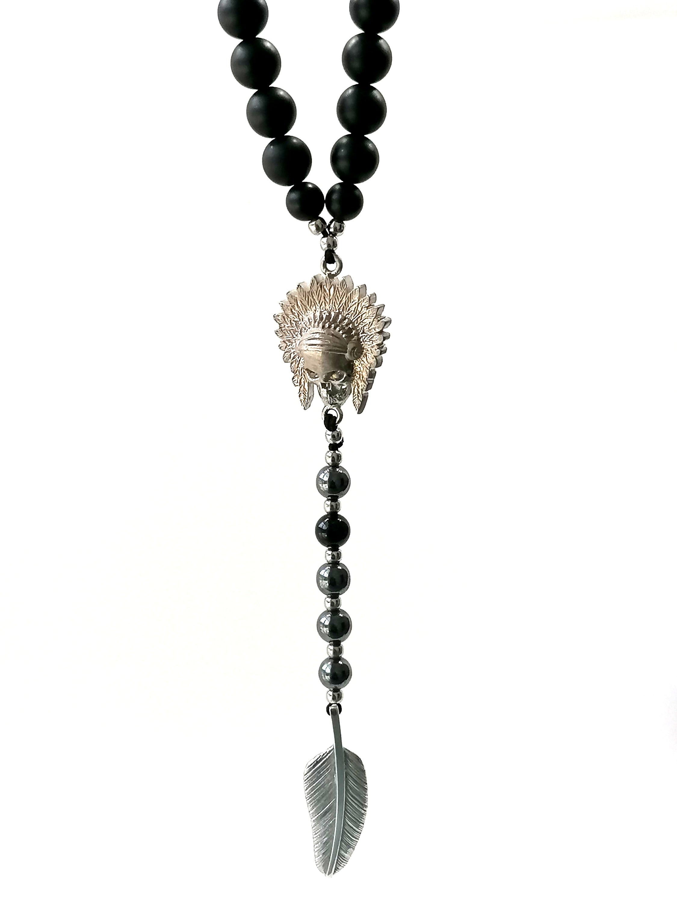 Rosary Skull Indian, Silver 925, Onyx stone — view 5 | Castello Jewels