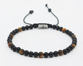 Hand Made Bracelet Onyx Polish Tiger's Eye Polish stones of 4mm. | Castello Jewels