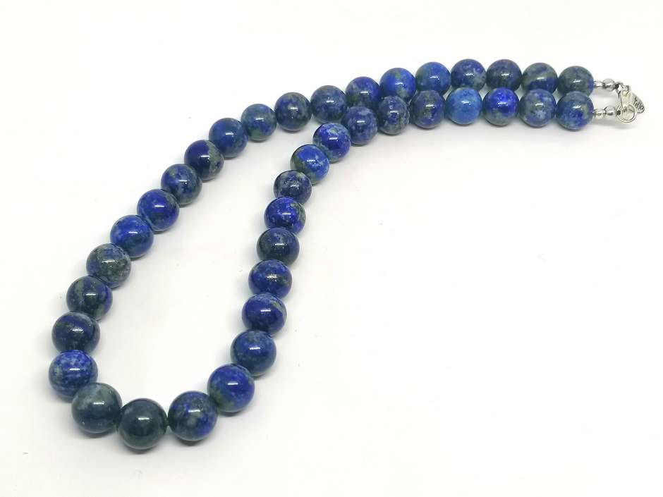 Lapis Lazuli Necklace, Sterling Silver, 10mm | Castello Jewels
