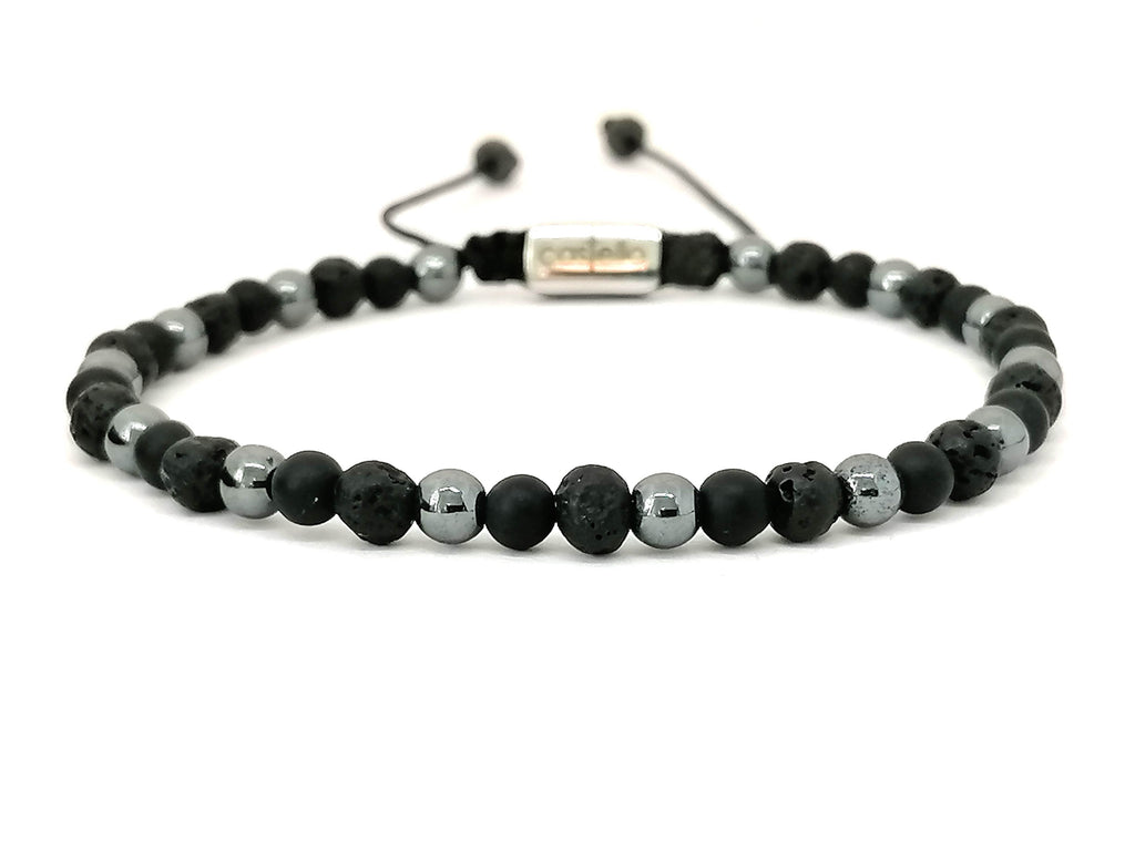 Onyx, Lava & Hematite Bracelet, 4mm | Castello Jewels
