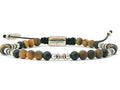 Silver bracelet Earth, Onyx, Tiger Eye stone 4mm | Castello Jewels