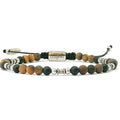 Earth Matte Onyx & Tiger's Eye Men's Bracelet, 4mm | Castello Jewels