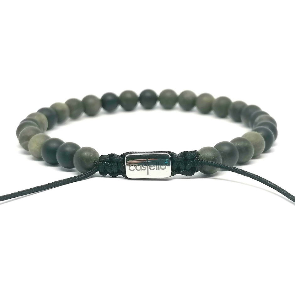 Matte Obsidian Bracelet, Water-Resistant, view 3, 6mm | Castello Jewels