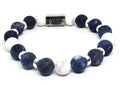 Hand Made Bracelet Silver 925 Classic Sodalite, Howlite stone 10mm | Castello Jewels