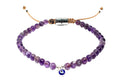 Hand Made Bracelet Evil Eye 925', Amethystos stone 4mm | Castello Jewels