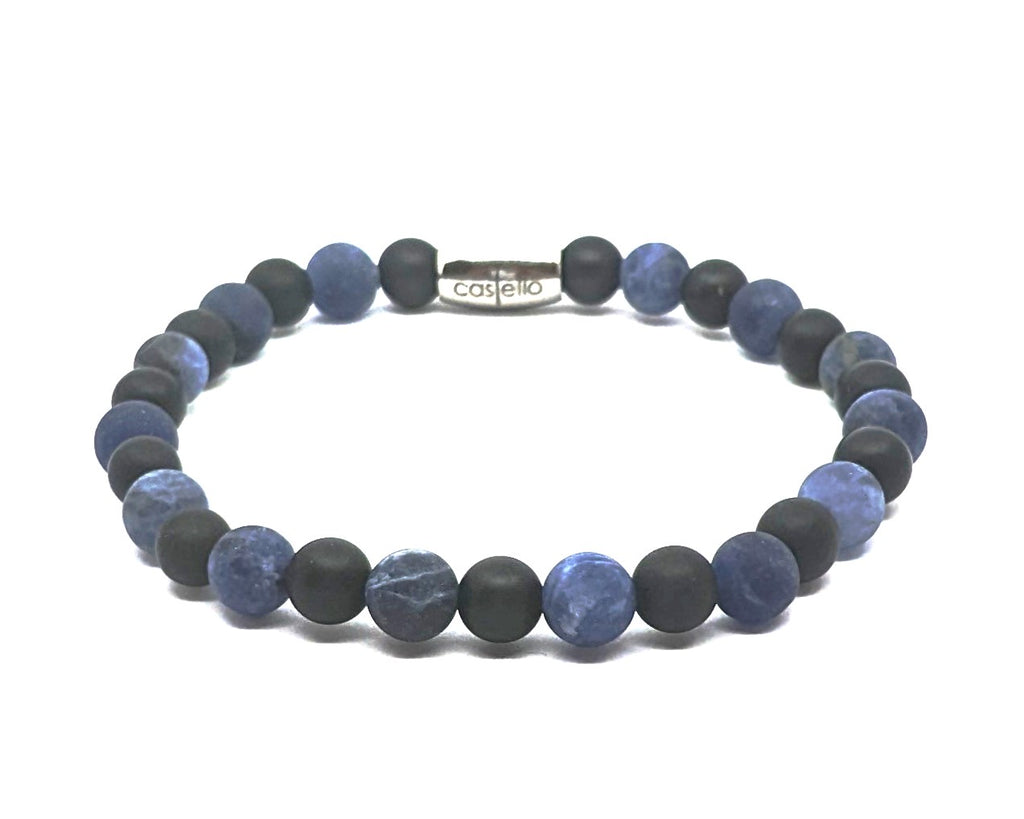 Gemstone Bracelet Sodalite, Onyx stone 6mm — view 2 | Castello Jewels