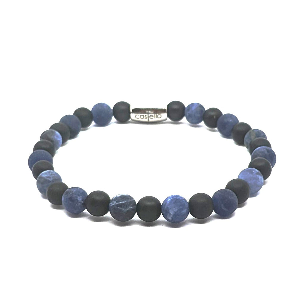 Sodalite & Onyx Bracelet, view 2, 6mm | Castello Jewels