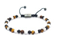 Hand Made Bracelet Onyx Mat, Howlite, Tiger Eye Mat stones 4mm. | Castello Jewels