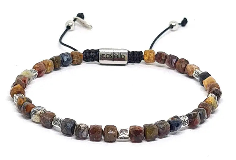 Hand Made Bracelet Silver 925 MINIMAL Petersite stone 4mm | Castello Jewels