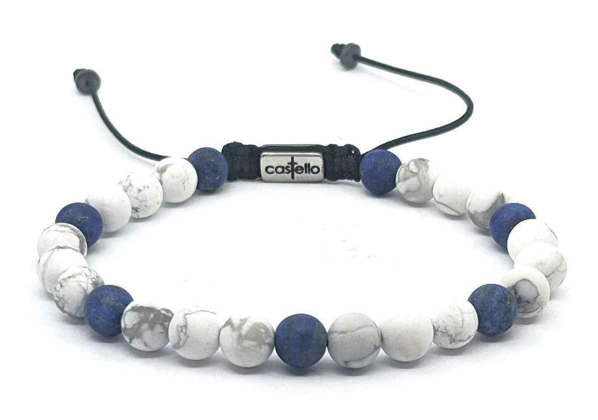 Howlite & Sodalite Bracelet, Matte, 6mm | Castello Jewels