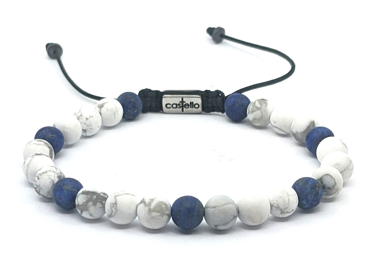 Hand Made Bracelet Howlite-Sodalite, stone 6mm | Castello Jewels