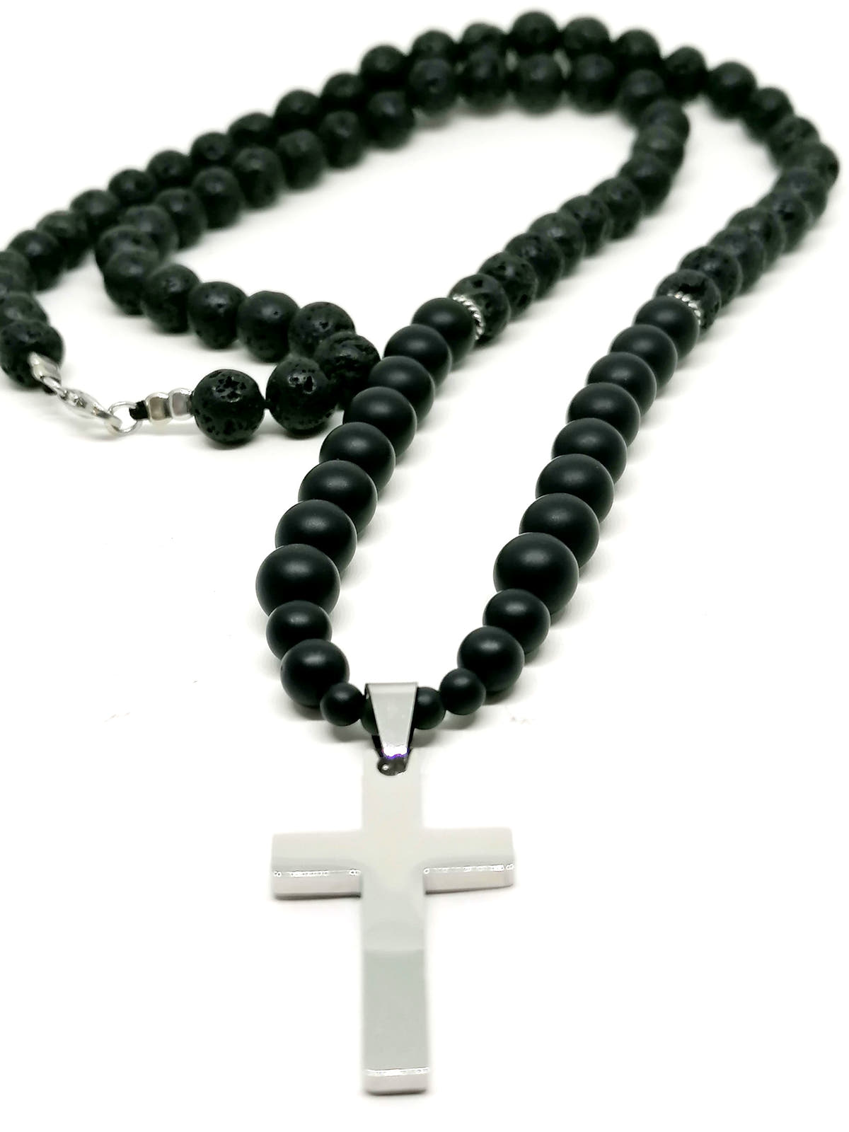 Necklace Cross, Stainless Steel — view 3 | Castello Jewels