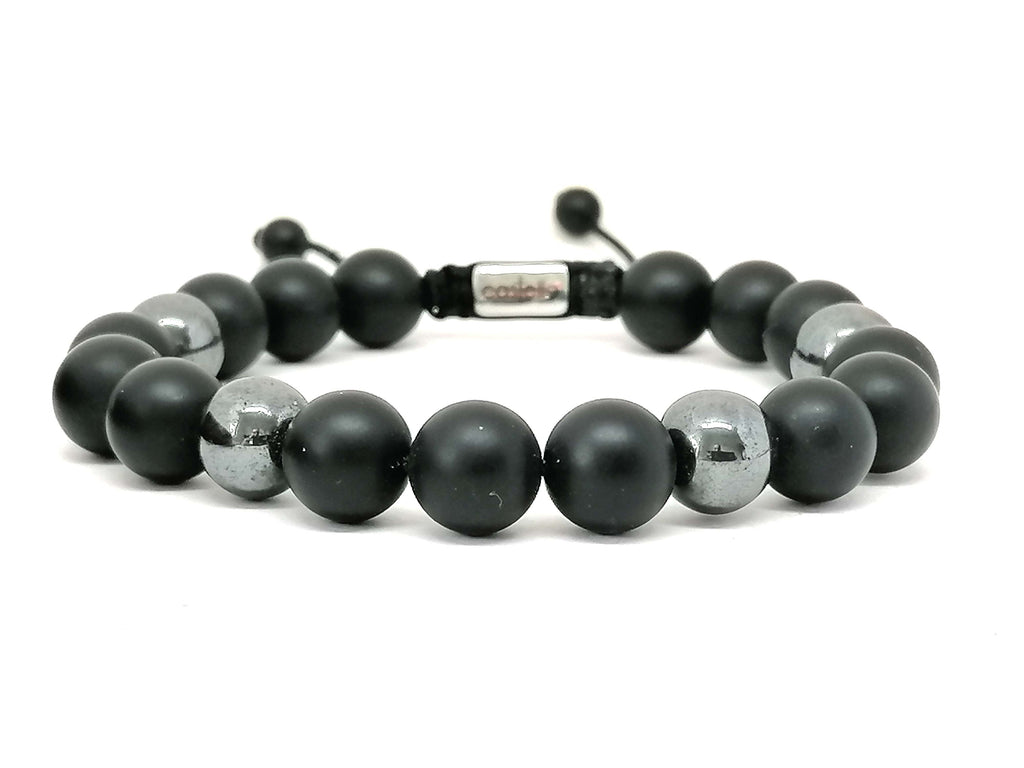 Bracelet Onyx Mat, Hematite, 10mm stone | Castello Jewels