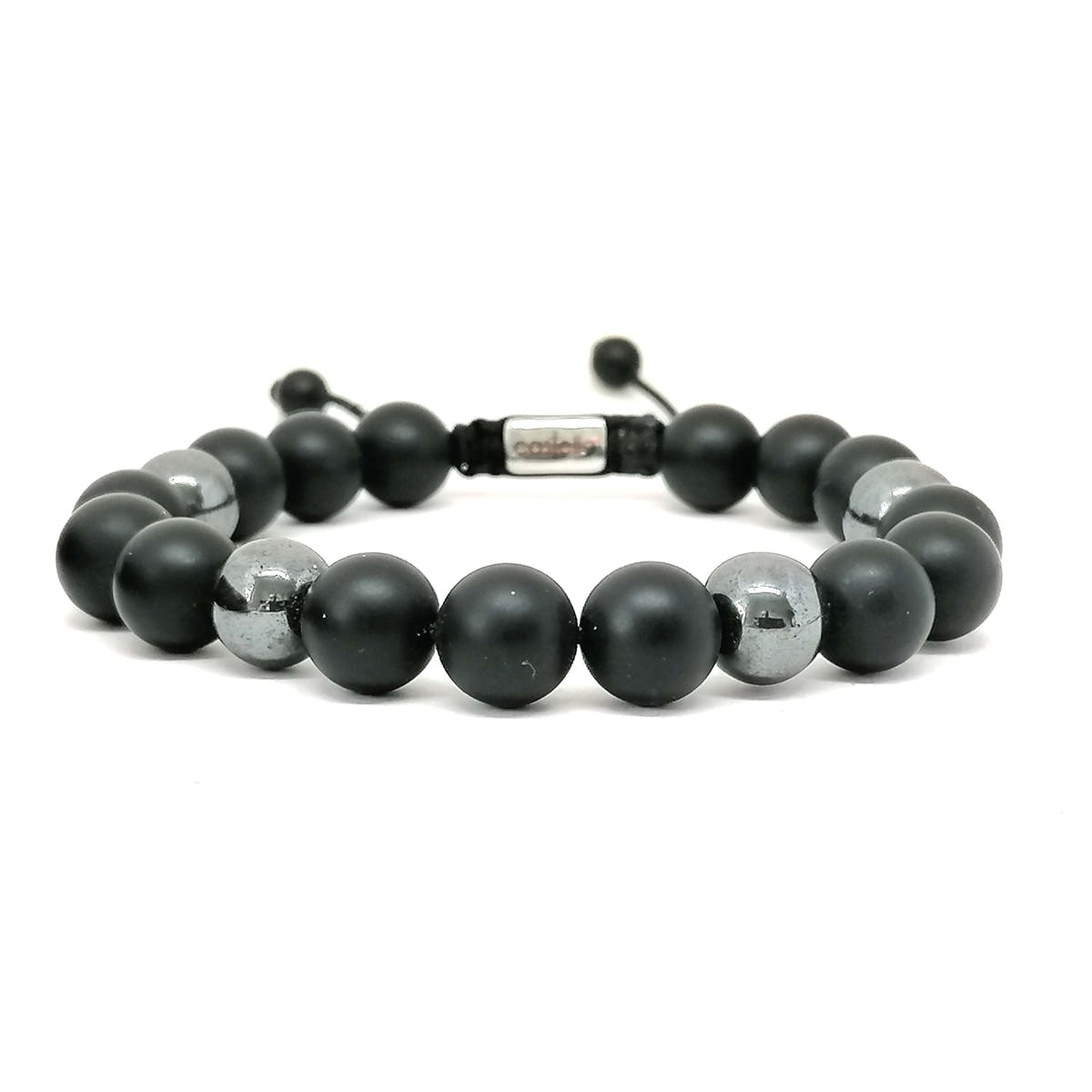 Onyx & Hematite Beaded Bracelet, 10mm | Castello Jewels