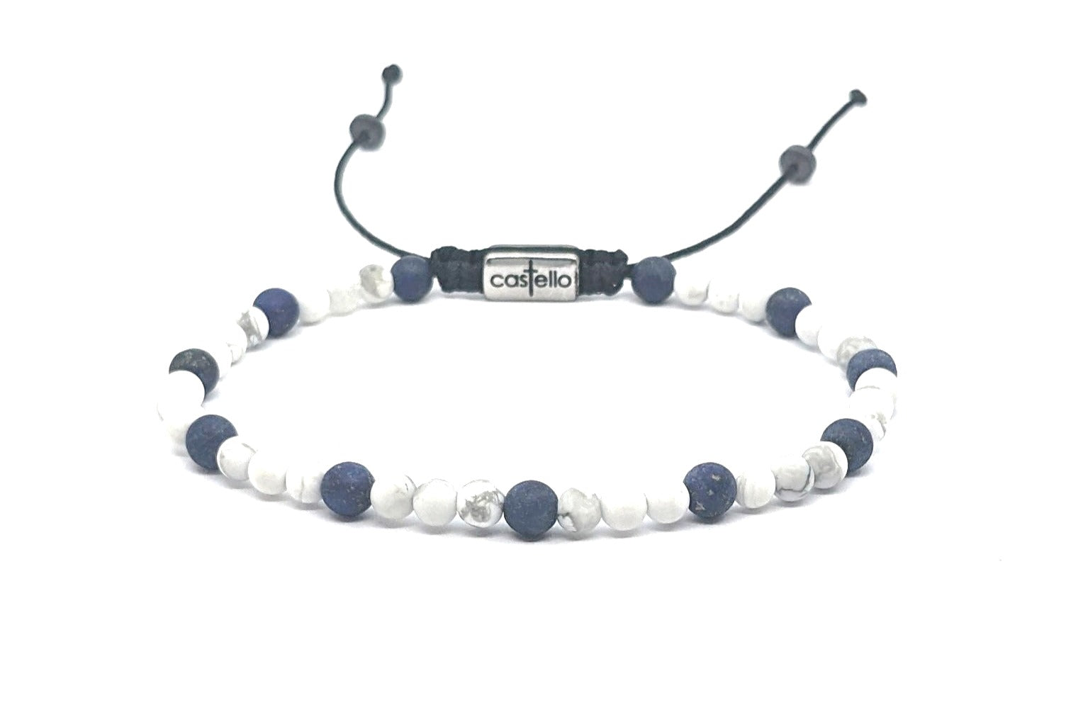 Bracelet with Howlite and Sodalite stone of 4mm. | Castello Jewels