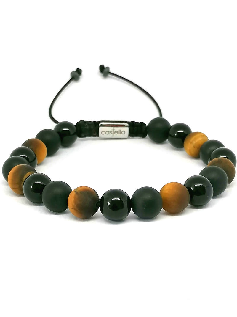 Onyx & Tiger's Eye Men's Bracelet · 8mm