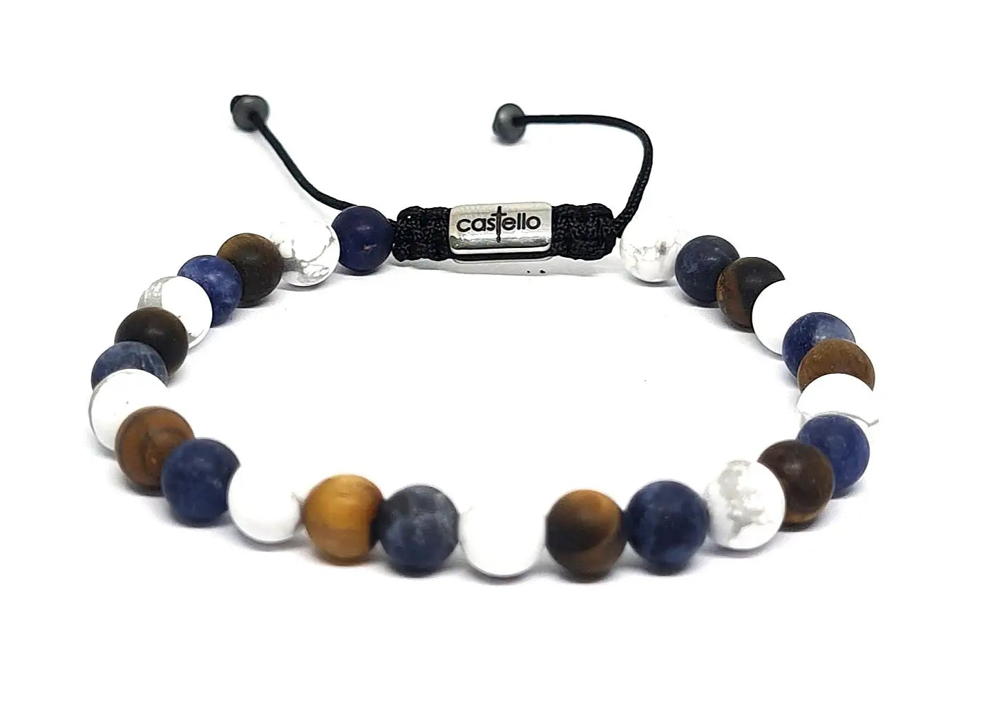 Hand Made Bracelet Castello Sodalite, Howlite, Tiger Eye Mat stone 6mm | Castello Jewels