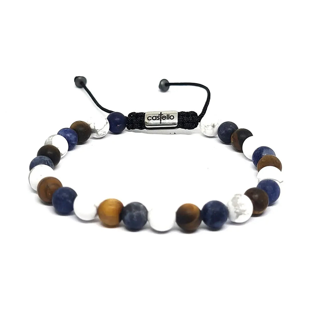 Sodalite, Howlite & Tiger's Eye Boho Bracelet, 6mm | Castello Jewels