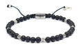 Hand Made Bracelet Silver 925 Minimal, Lava stone 4mm | Castello Jewels