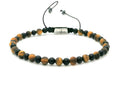 Bracelet, Onyx and Tigers Eye stone 4mm | Castello Jewels