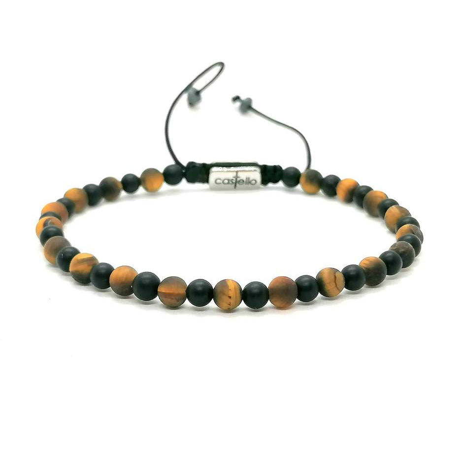 Onyx & Tiger's Eye Bracelet, 4mm | Castello Jewels