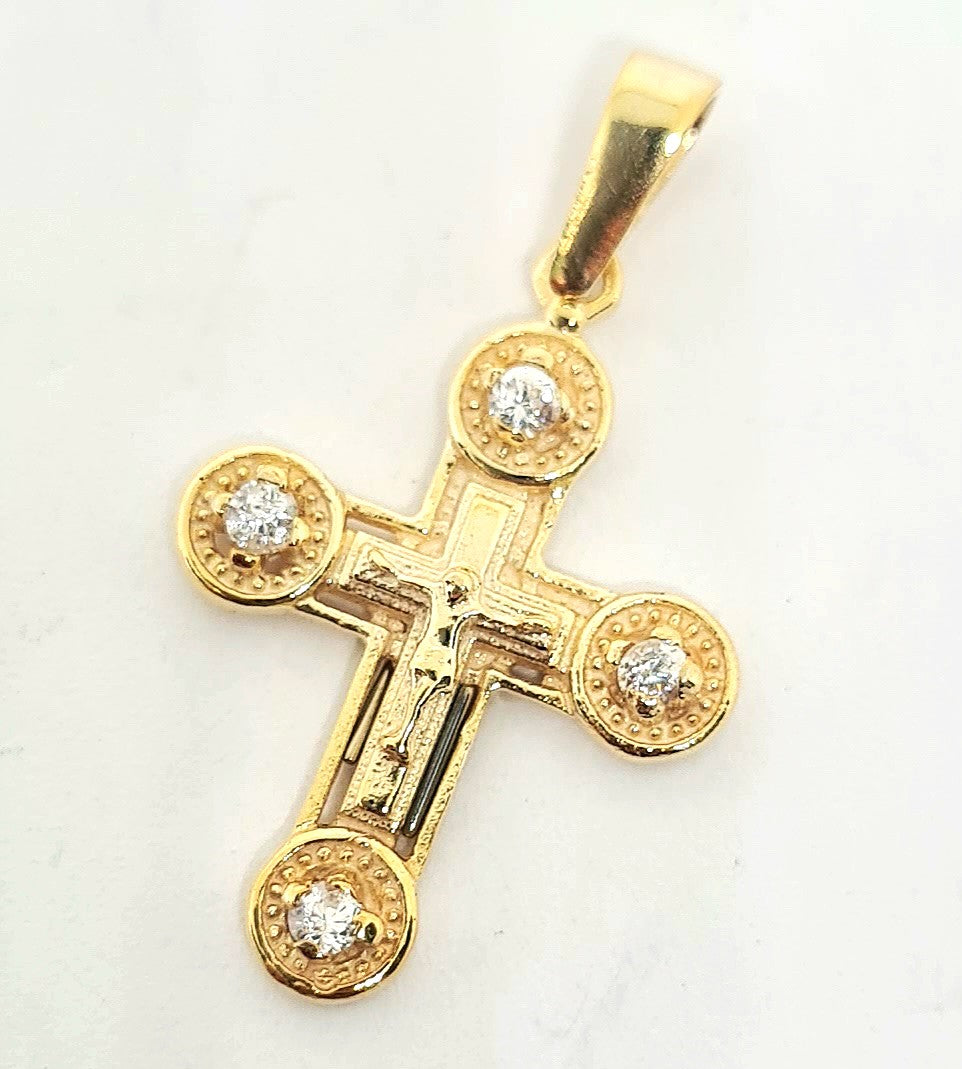 925 silver Gold Plated Cross pendant 1.70gr | Castello Jewels