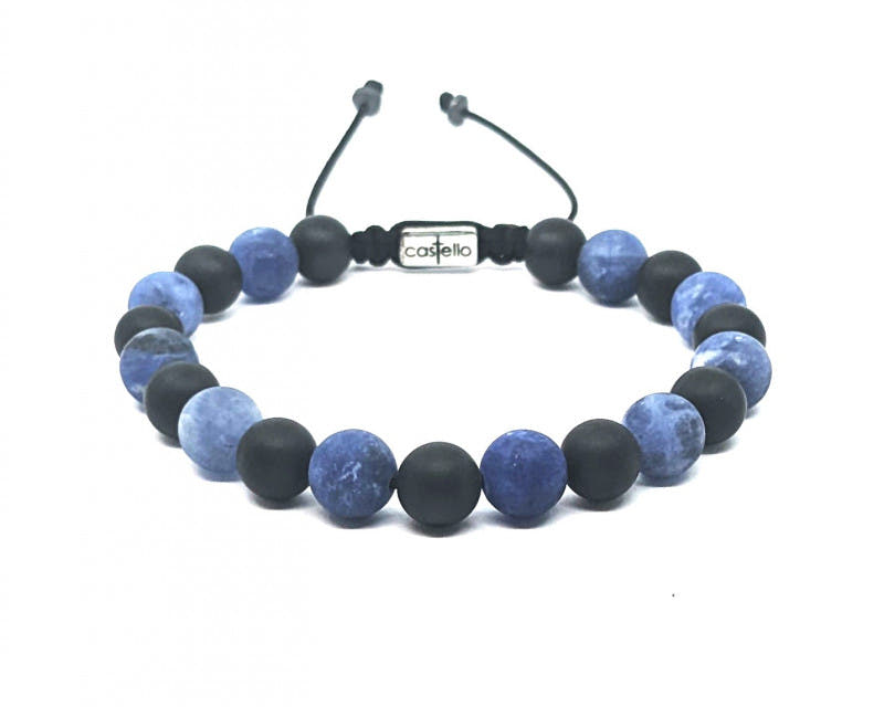 Sodalite & Onyx Men's Bracelet, 8mm | Castello Jewels