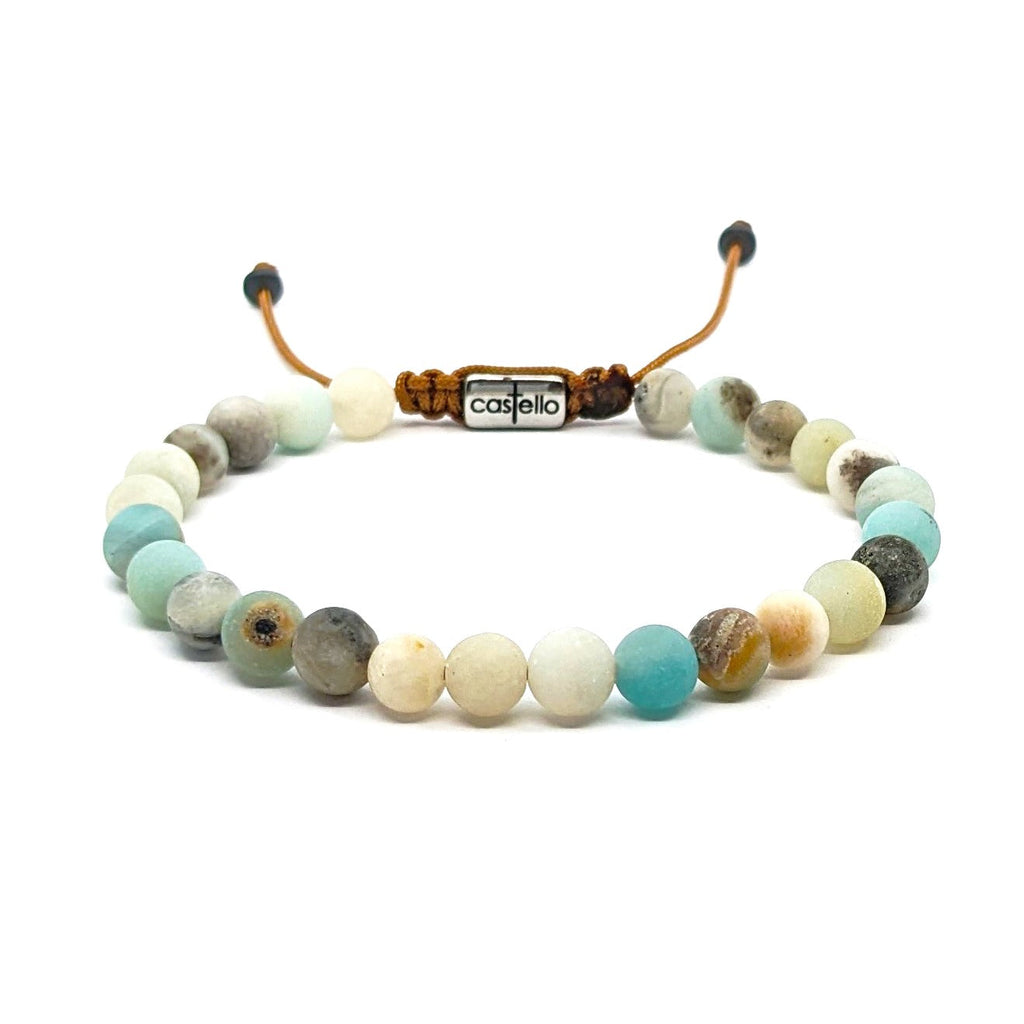 Matte Amazonite Bracelet, Water-Resistant, 6mm | Castello Jewels