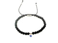 Hand Made Bracelet Evil Eye 925, Lava stone 4mm | Castello Jewels