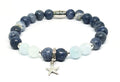 Silver 925 Bracelet, Coral Blue, Aqua Marine stone 8mm | Castello Jewels