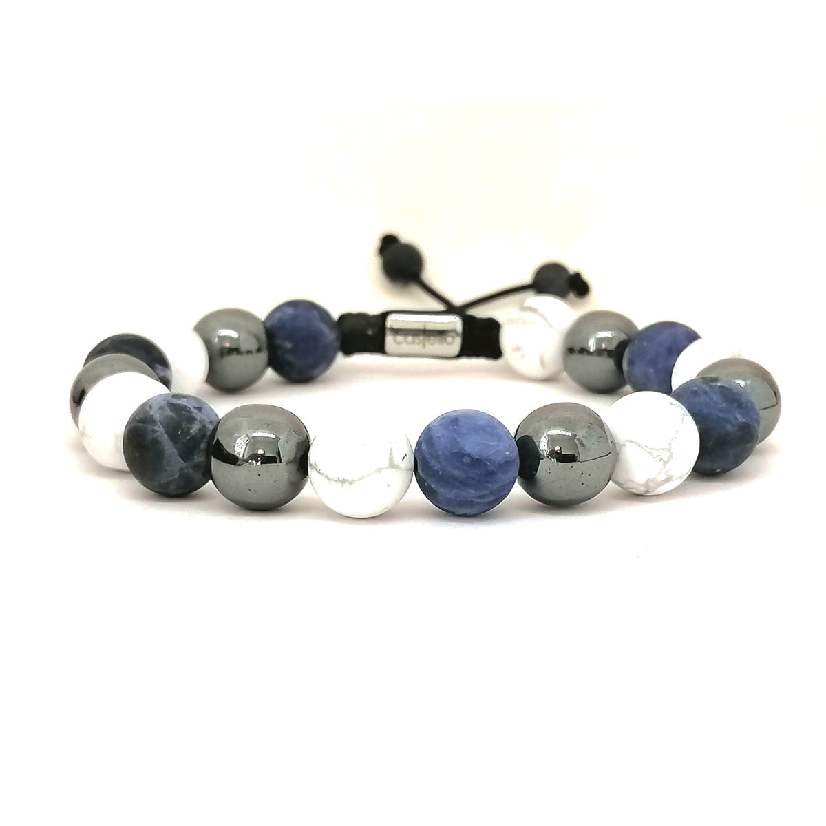 Hematite, Sodalite & Howlite Beaded Bracelet, 10mm | Castello Jewels