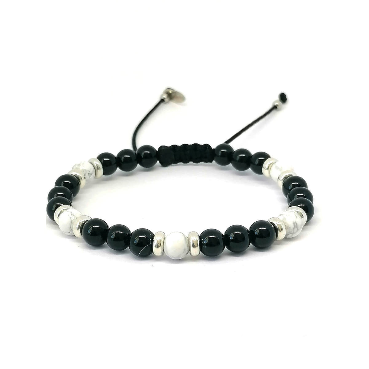 Classic Polished Onyx & Howlite, Timeless Everyday Wear, 4mm, view 3 | Castello Jewels