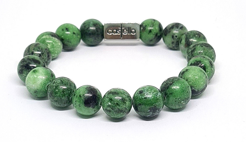 Hand Made Bracelet, Rubyzoisite Stone 12BM | Castello Jewels