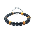 Polished Onyx & Tiger's Eye Boho Bracelet, 8mm | Castello Jewels