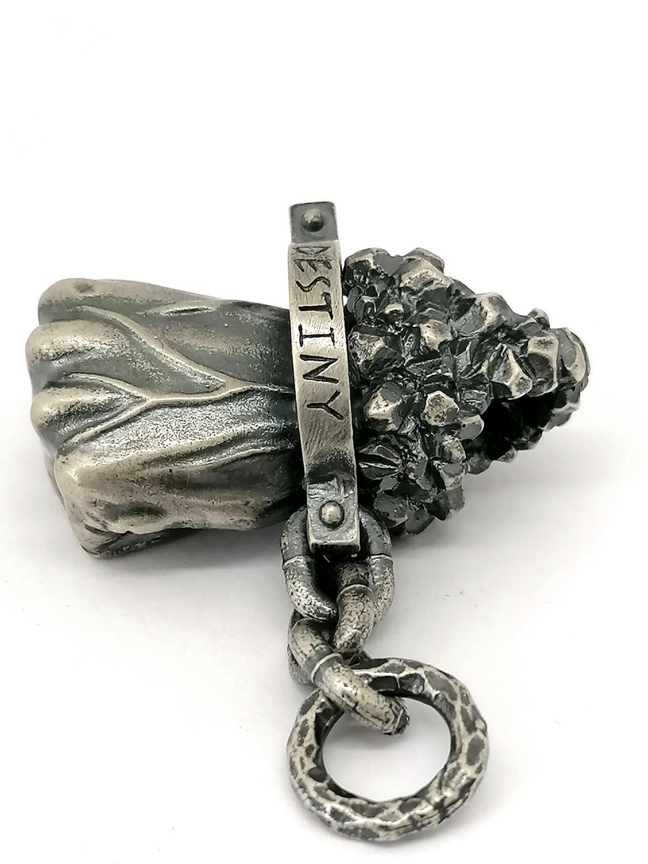 925 Sterling Silver retro Punch pendant — view 2 | Castello Jewels