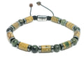 Hand Made Bracelet Natural Green Dragon Tube shape stones 6mm | Castello Jewels