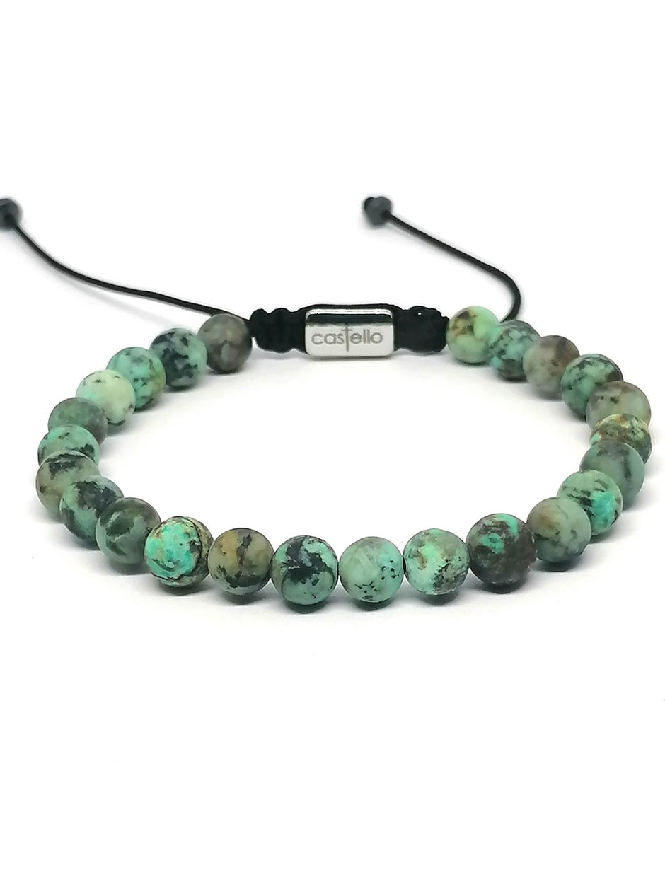 Gemstone Bracelet African Turquoise stone 6mm | Castello Jewels