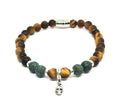 Hand Made Silver 925 Bracelet, Tigers Eye, AfricaTurquoise stone 6mm | Castello Jewels