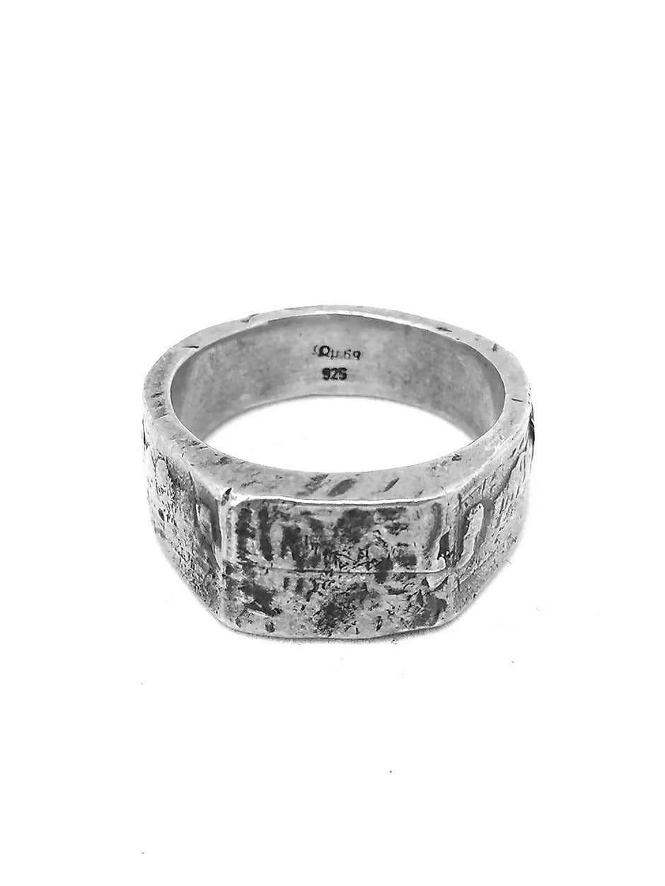 Mens Silver Ring Old Look — view 3 | Castello Jewels