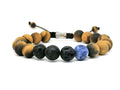 Bracelet, Tiger eye, Lava, 10mm stone | Castello Jewels