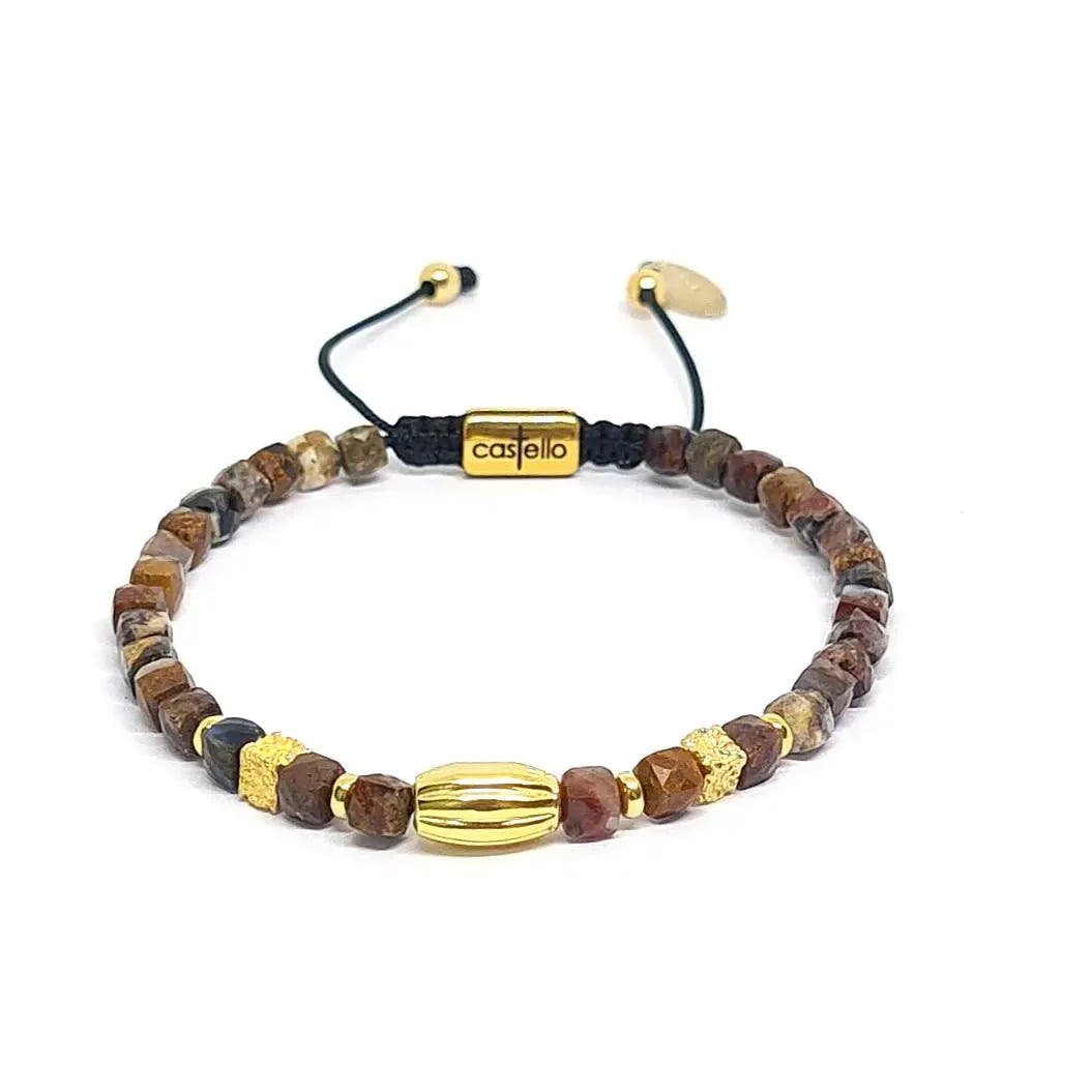 Pietersite Gold-Plated Bracelet, Sterling Silver, 4mm | Castello Jewels