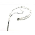 Howlite Rosary Necklace, Bar Pendant, Black Cord, 6mm | Castello Jewels