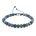 African Turquoise, Lava & Sodalite Boho Bracelet, 6mm | Castello Jewels