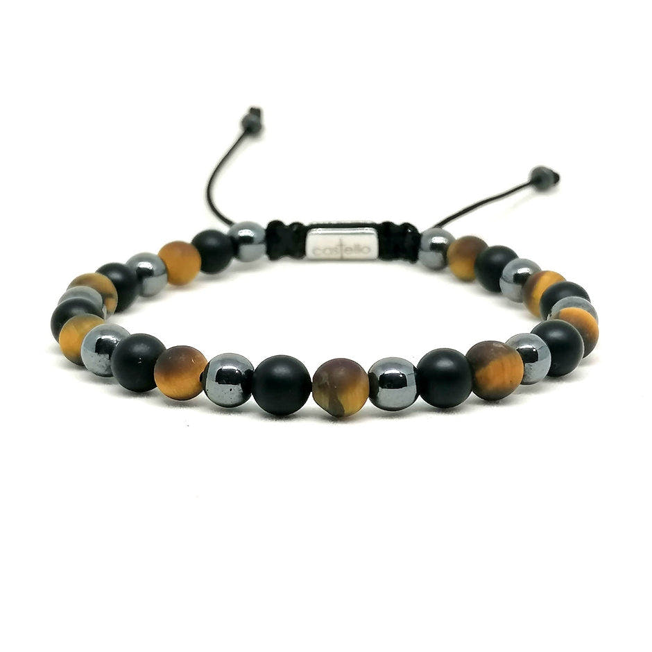 Onyx, Tiger's Eye & Hematite Bracelet, 6mm | Castello Jewels