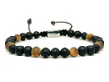 Hand Made Bracelet Onyx Mat, Tiger Eye Mat stone 6mm | Castello Jewels