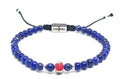 Hand Made Bracelet Silver 925 EARTH Lapis stone 4mm | Castello Jewels